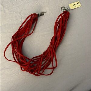 Red Multi-Strand Necklace